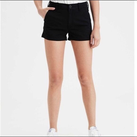 American Rag Cie Black mid rise denim chino Shortie bootie Shorts - 9 juniors - Picture 1 of 10